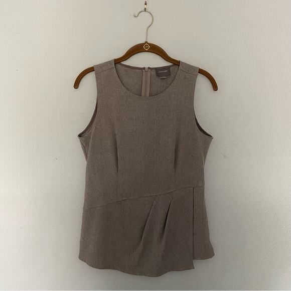 August 1 Eight Brown Peplum Office Top NWT - Picture 2 of 7